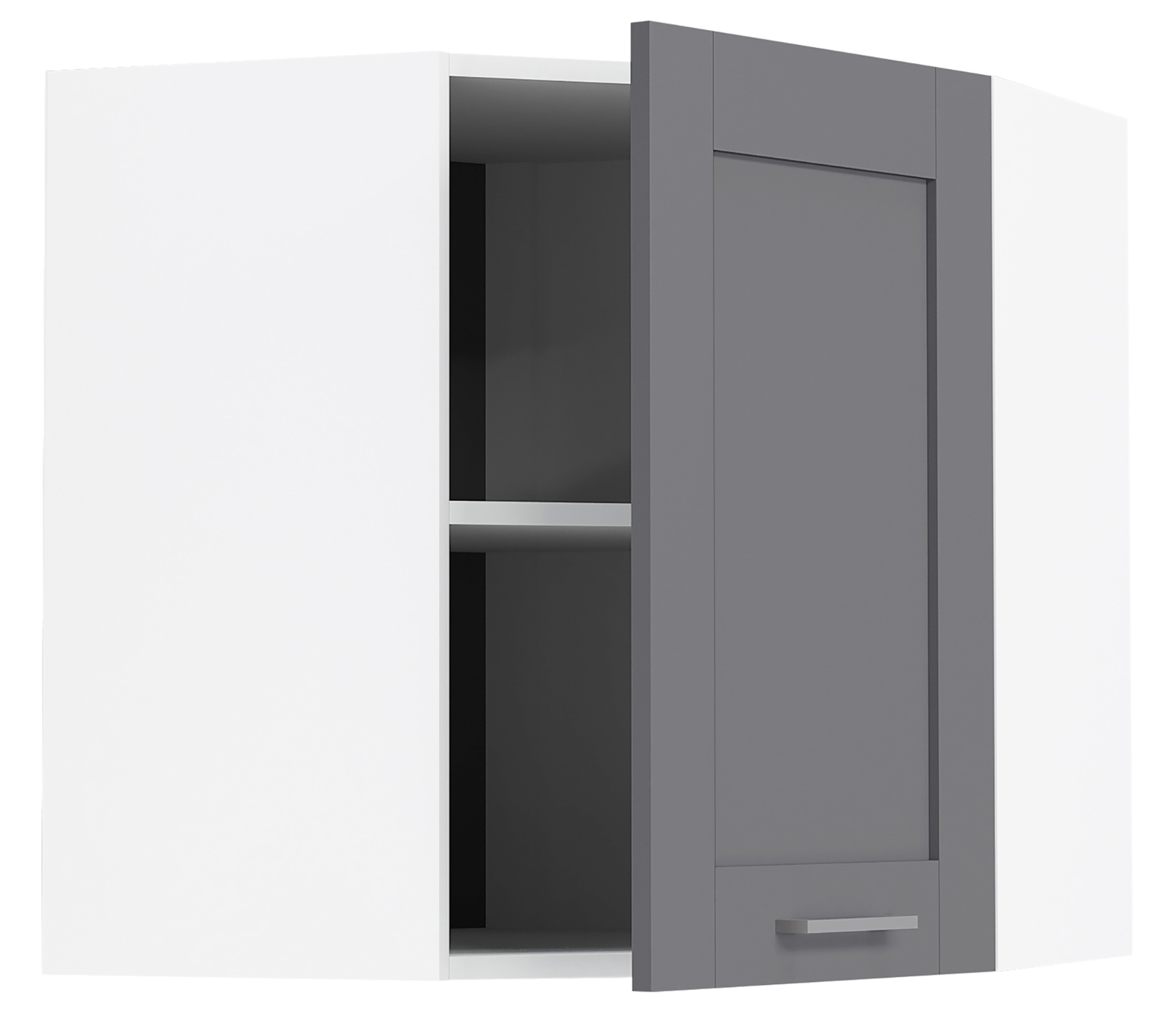 Eckhängeschrank COLURA - weiß-anthrazit - 57x57 cm