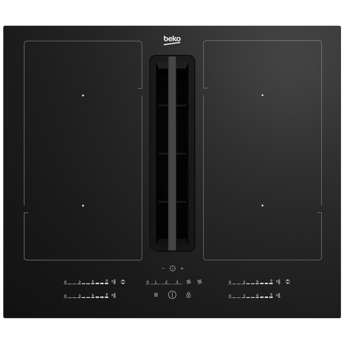 Beko platetopp med ventilator HIXI64701UP innebygd