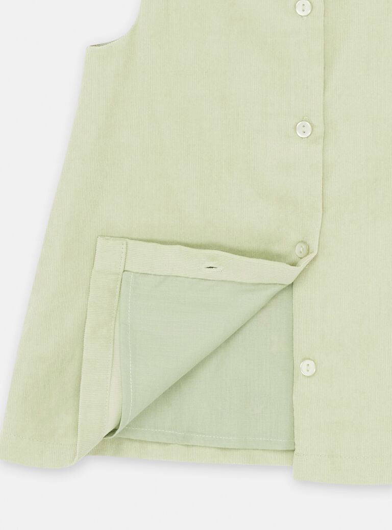 Robe verte en velours pour bébé fille