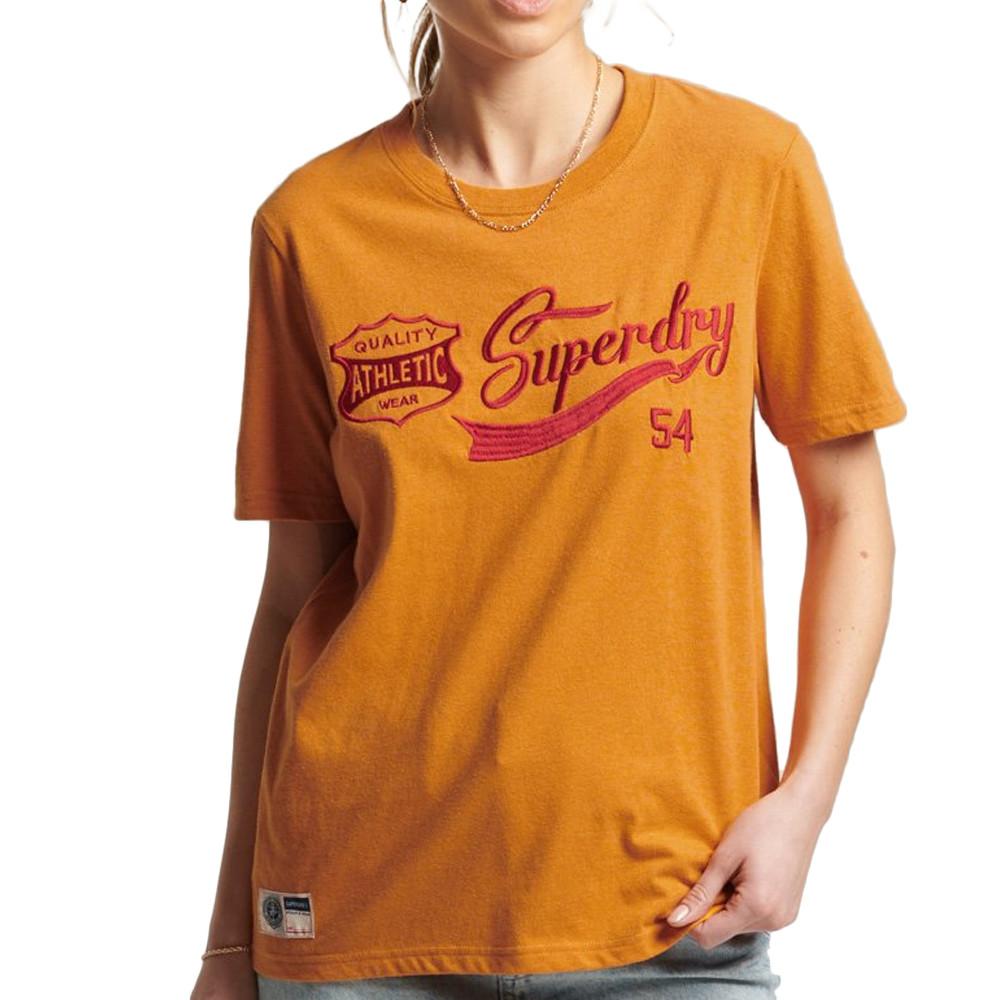 Superdry T-shirt Orange Femme Superdry Script Style Coll