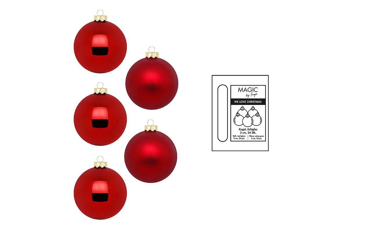 Weihnachtskugel Chianti Ø 3 cm 24 StückChristbaumkugeln Weinrot