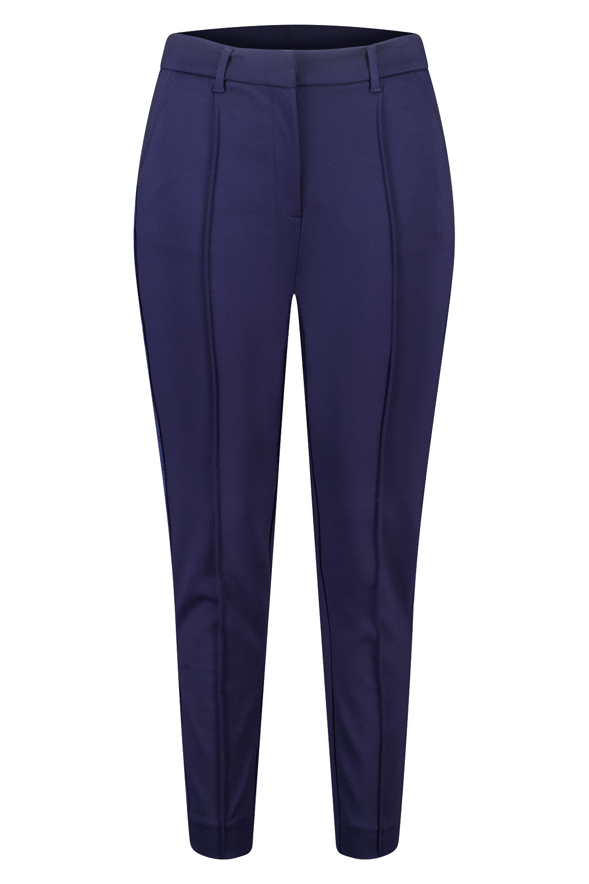 Tapered pantalon met bies aan de zijkant Navy blauw