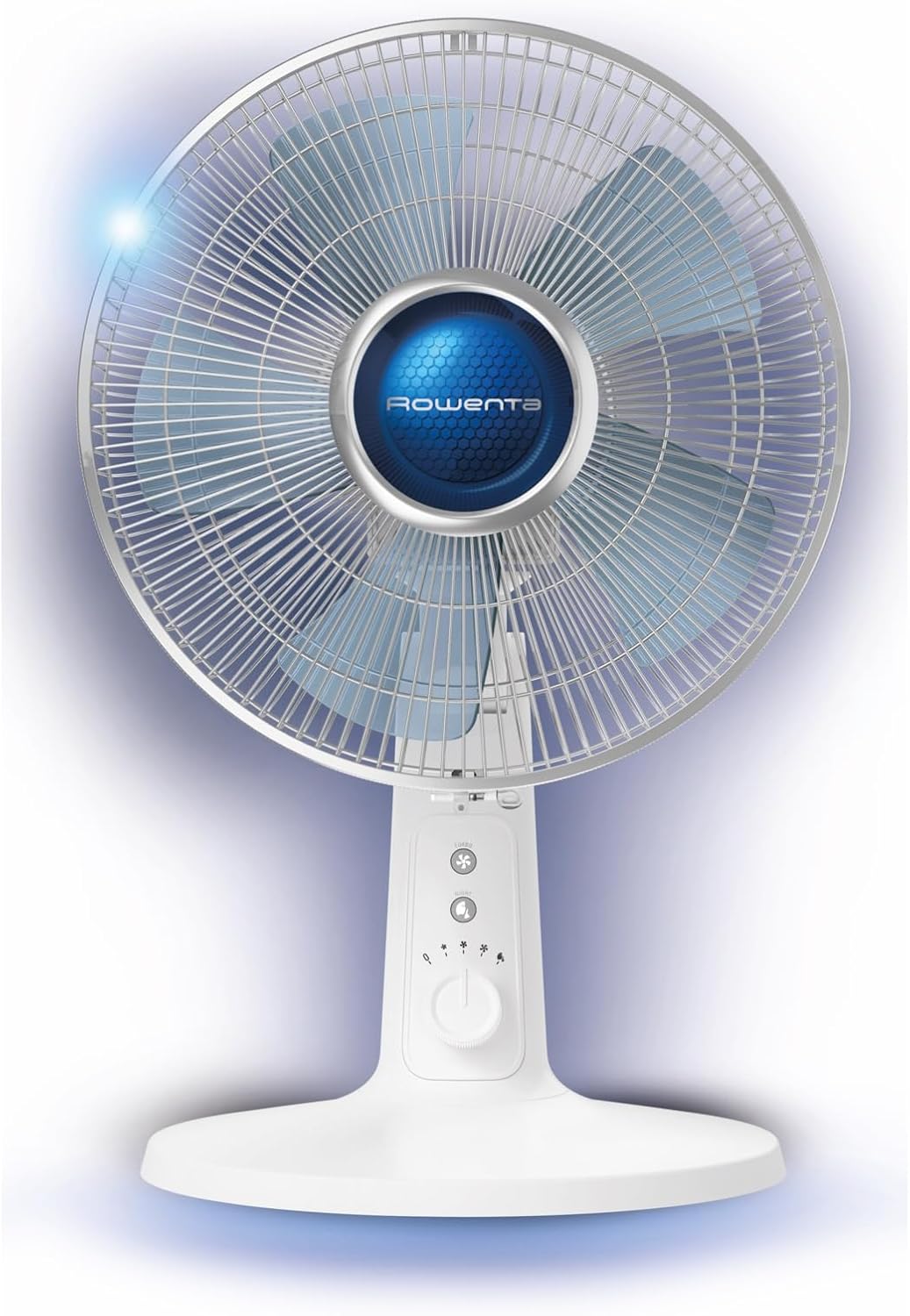 Rowenta Turbo Silence Extreme+ Tischventilator leise, leistungsstark, 4 Geschwindigkeiten, 45 m3/Mi, 38 dB(A),Stille-Nacht-Modus, Turbo Boost, Automatische Oszillation, weiß, VU2730