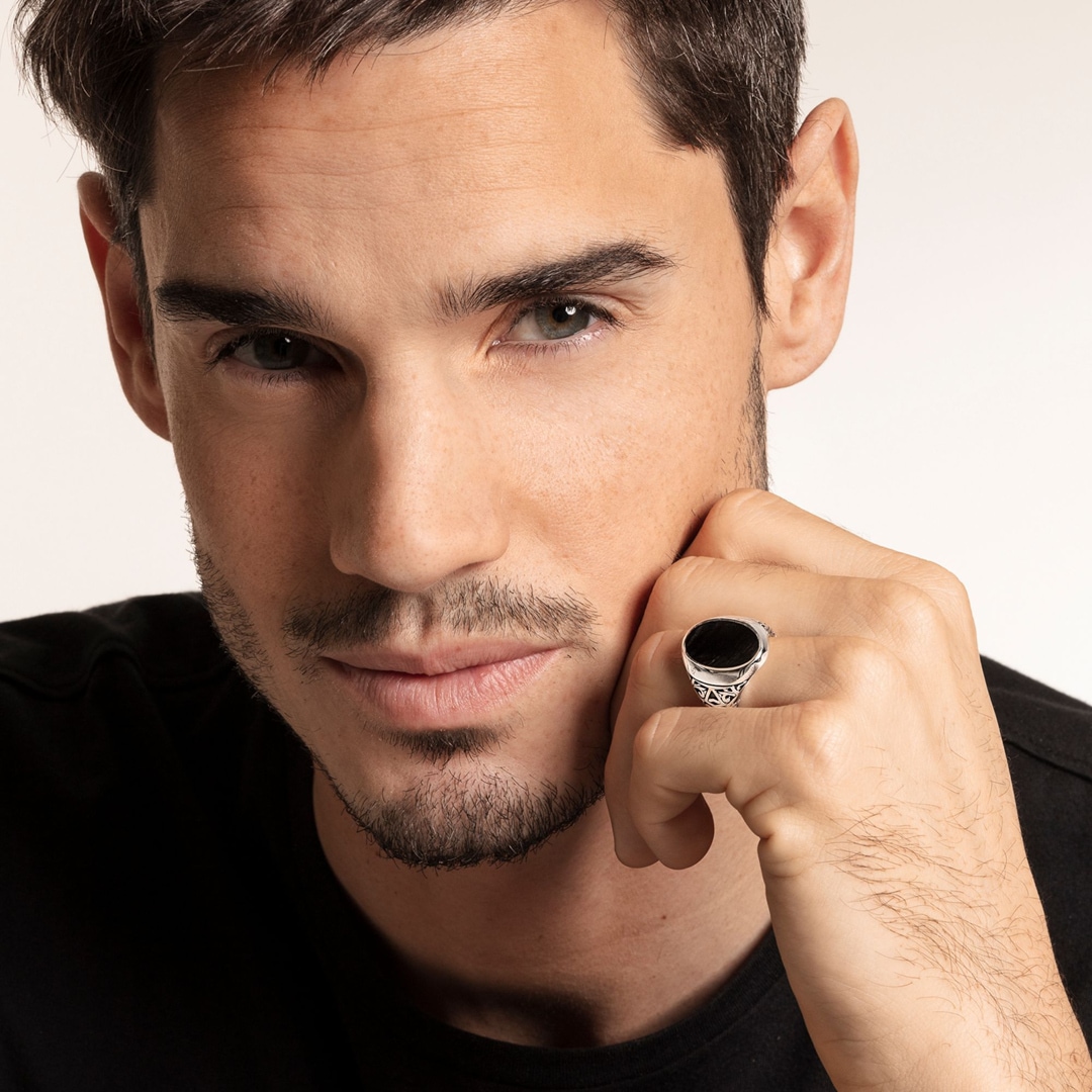 Thomas Sabo Sterling Silver Rebel at Heart Herrenring Schwarz