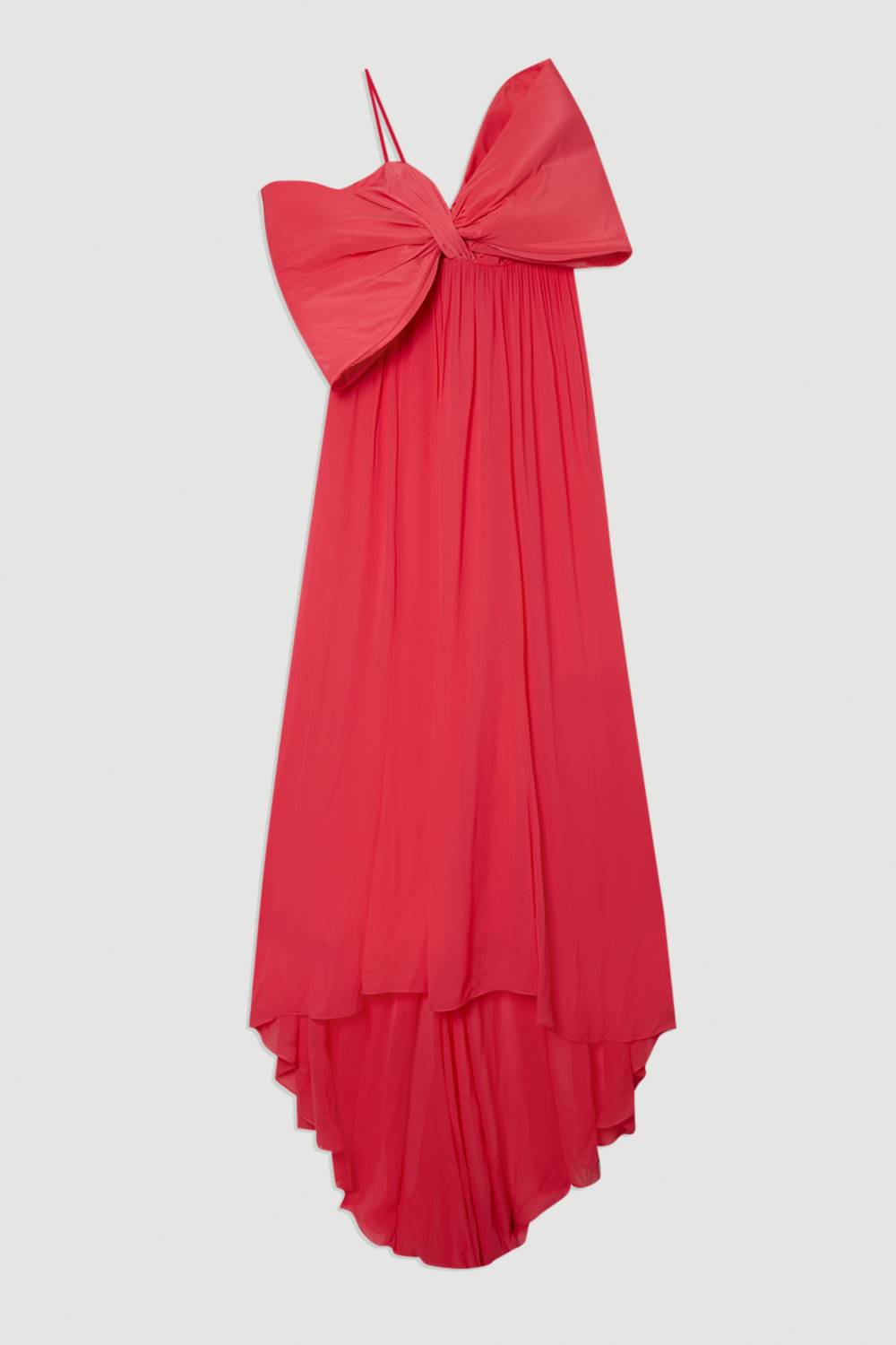 KarenMillen Robe maxi tissée en taffetas avec détail nœud