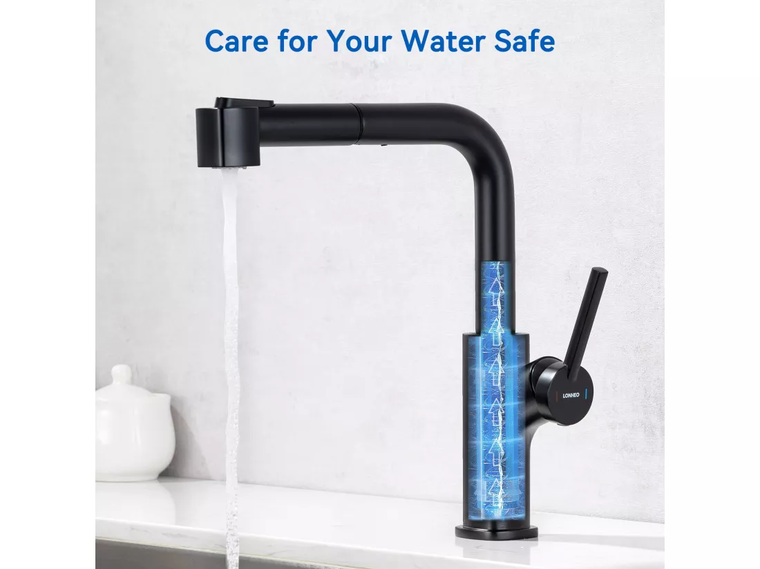 Mitigeur Cuisine Noir avec Douchette Extensible,Robinet Cuisine avec 2 Jets,Mitigeur Evier Rotatif à 360°,Robinet Evier Eau Chaude et Froide