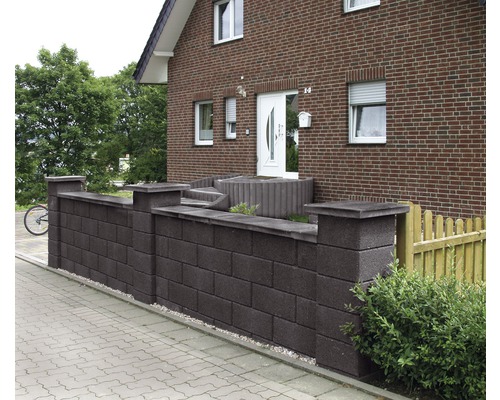 Bellamur massieve bakstenen muurblok, antraciet, 50 cm x 25 cm x 20 cm