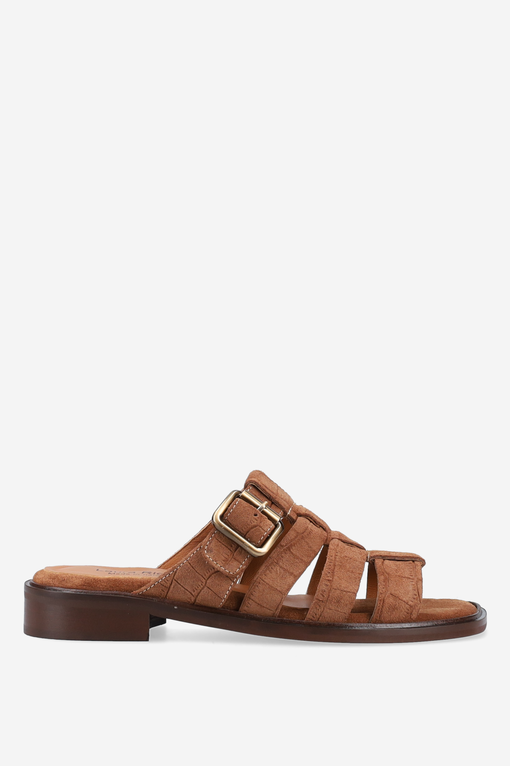 Croco suede sandals