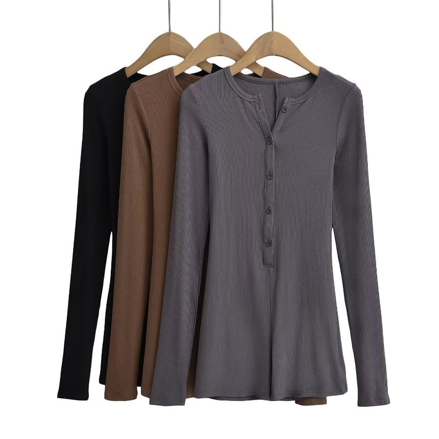 Yukis - Romper met lange mouwen en Henley-hals