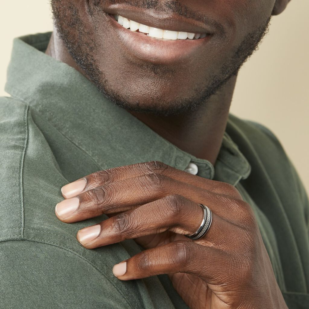 Bague Jonc Maewen Acier Blanc