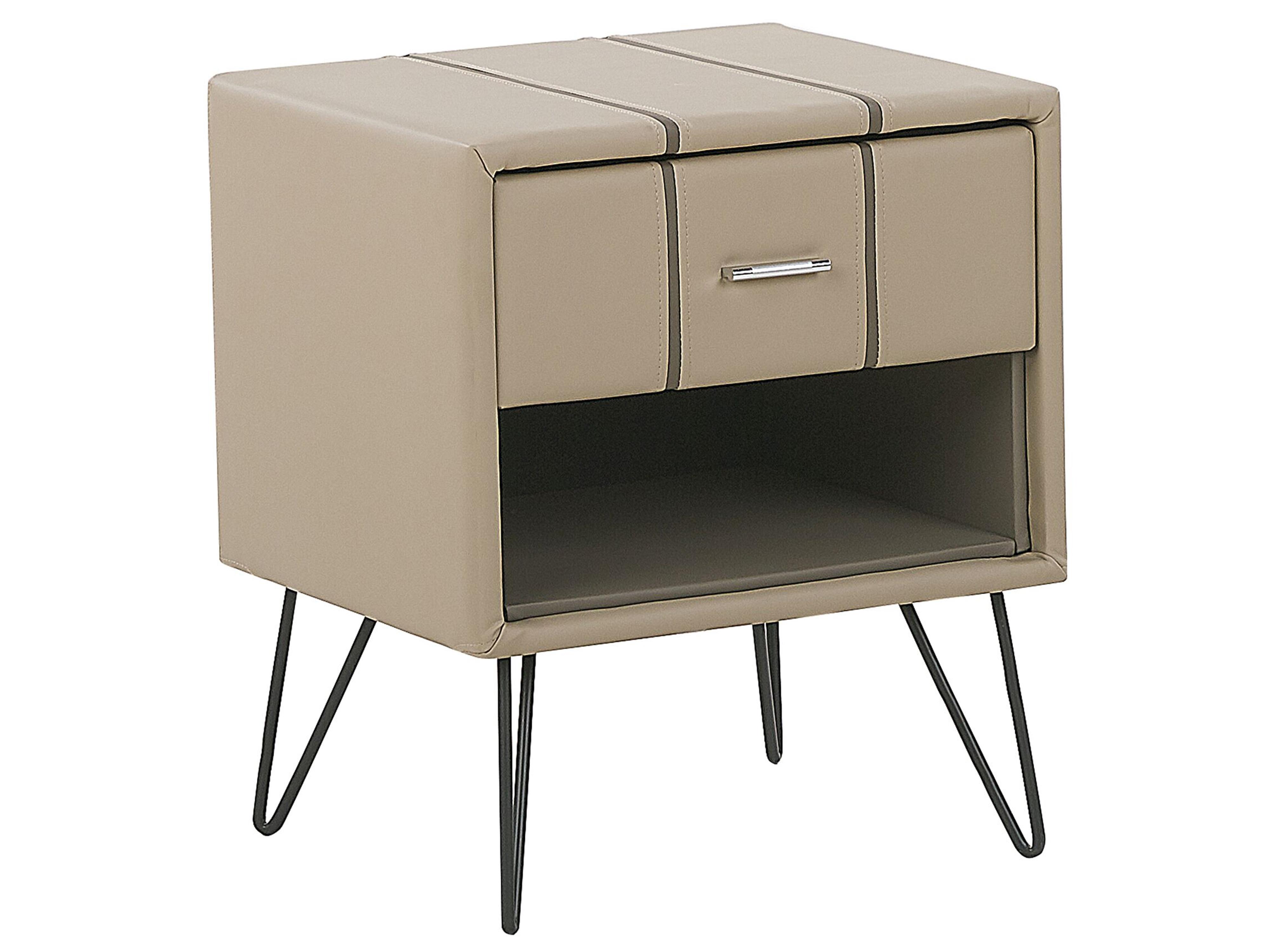 Slaapkamerset Kunstleer BETIN 180 x 200 cm Zandbeige
