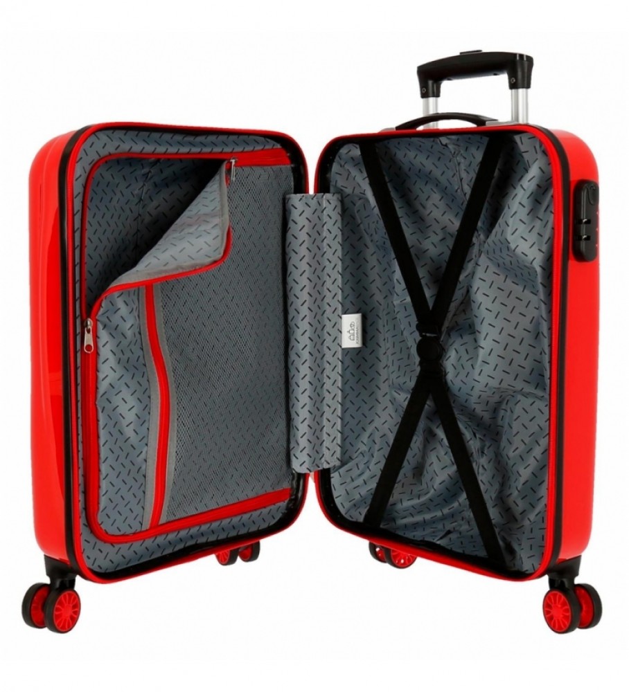 Mala de cabine rígida Joumma Bags Spiderman Pop vermelha - 38x55x20cm -