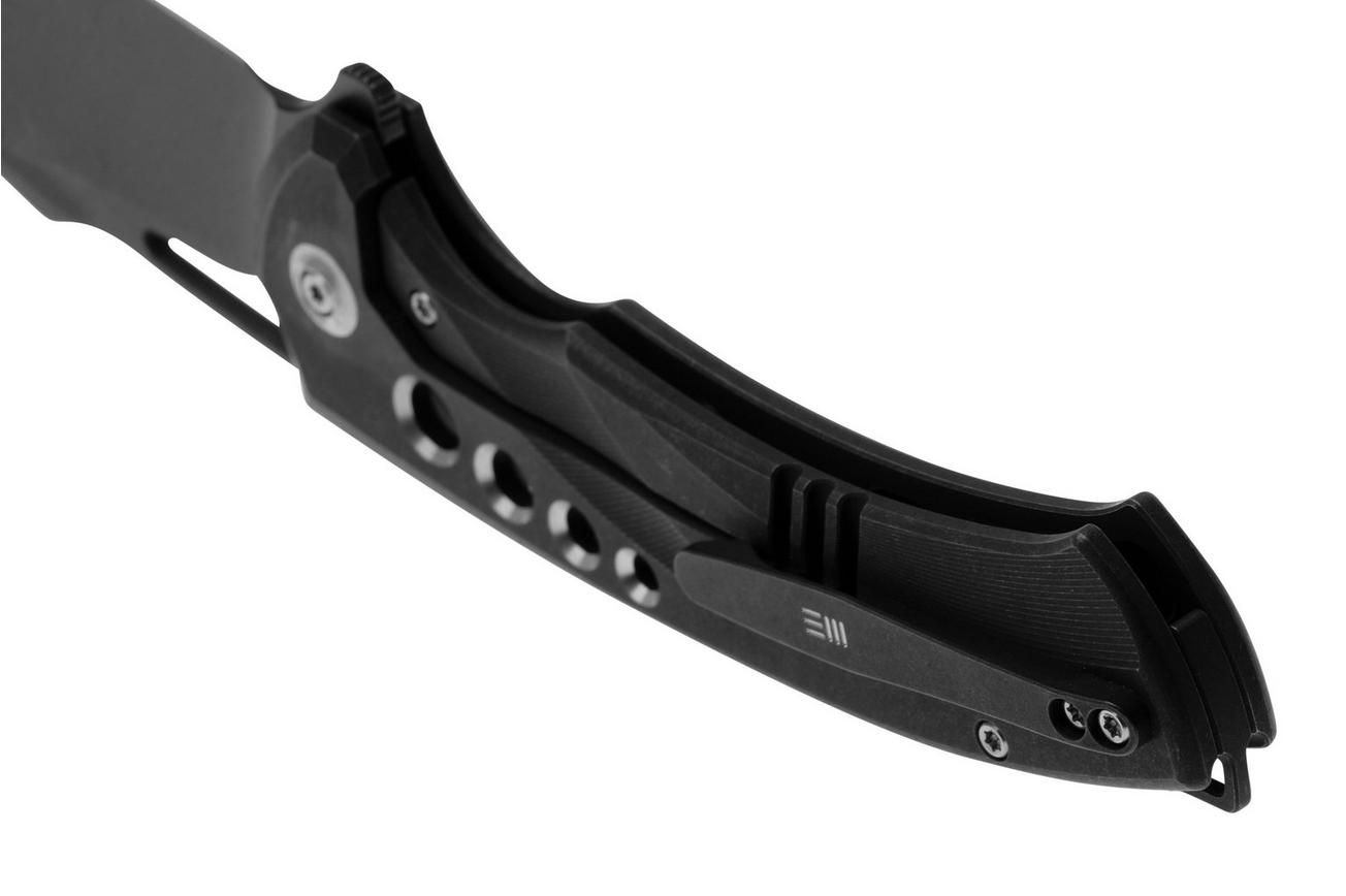 WE Knife Swiftfin WE23051-1 Black Stonewashed CPM 20CV, Black Titanium, Satin Holes zakmes