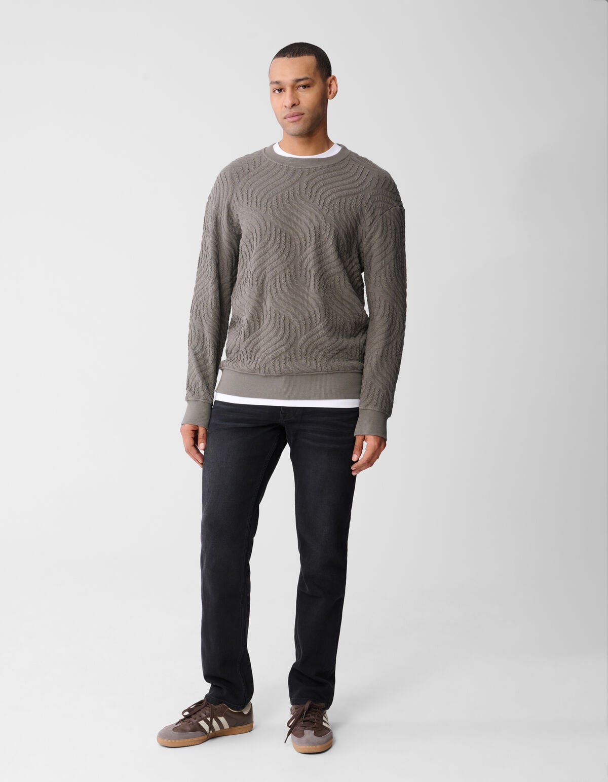 Slim Straight Fit Jeans Donkergrijs L32