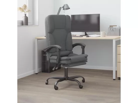 Fauteuil de massage inclinable de bureau Gris foncé Tissu