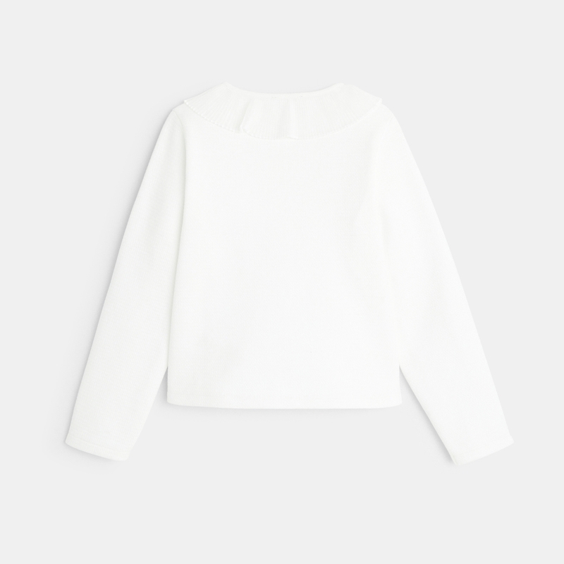 Cardigan à col collerette blanc fille