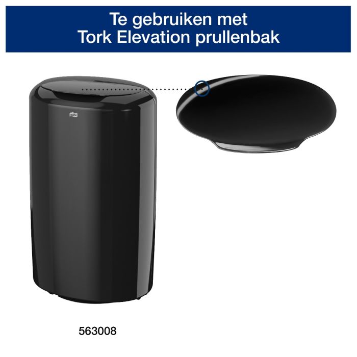Tork 205638 Deksel B1 voor afvalbak 50 ltr zwart 13x30x24 cm (205638)