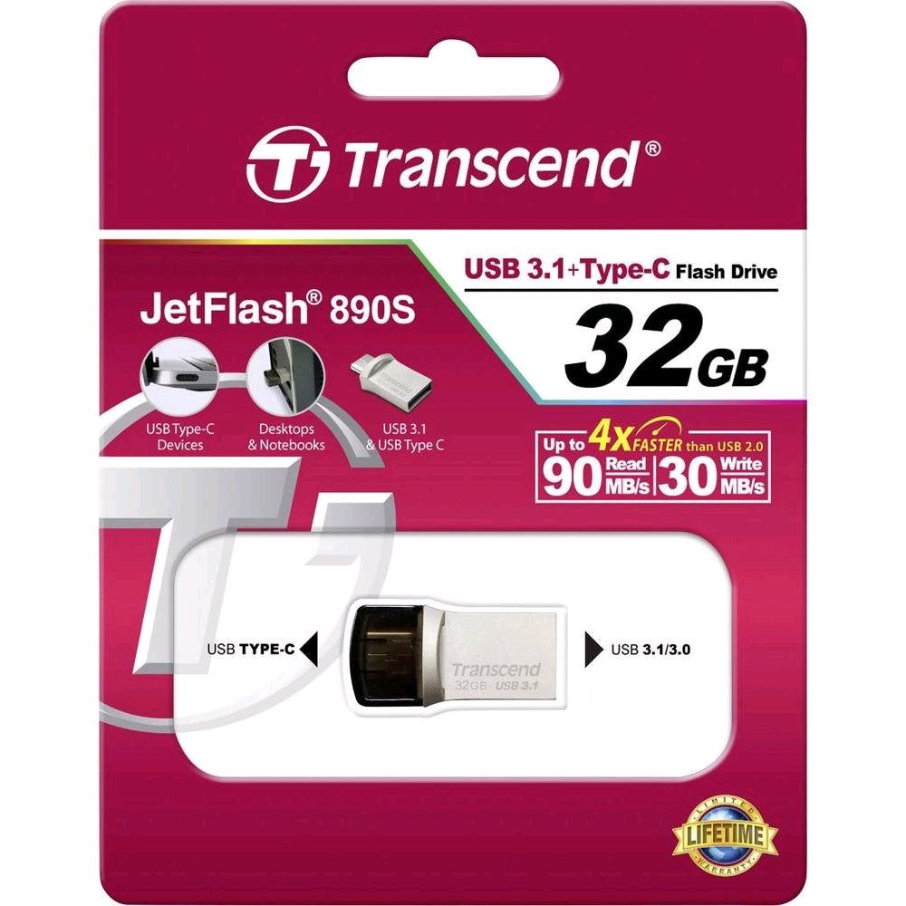 Transcend JetFlash 890 3.1 USB-stick USB-C 32GB