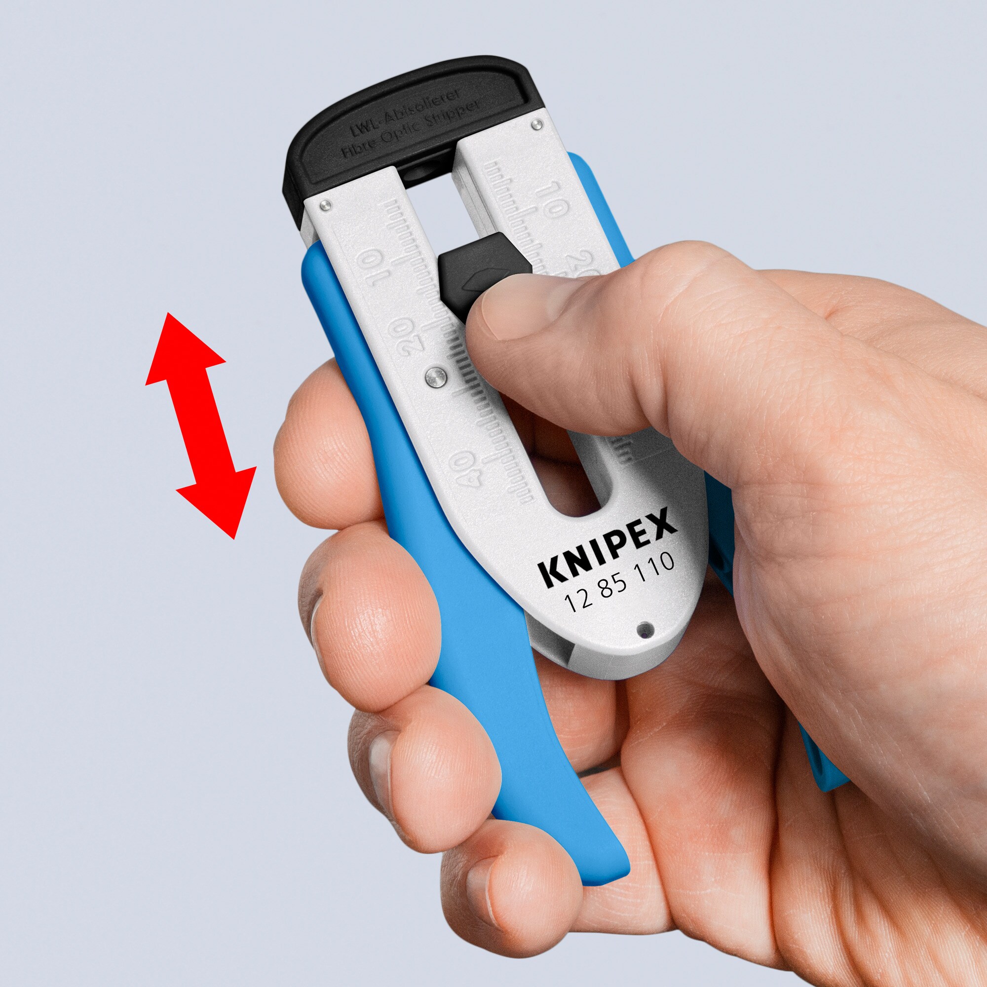 Knipex Abisolier-/ Abmantelungswerkzeug Abisolierwerkzeug 12 85 110 SB für Glasfaser