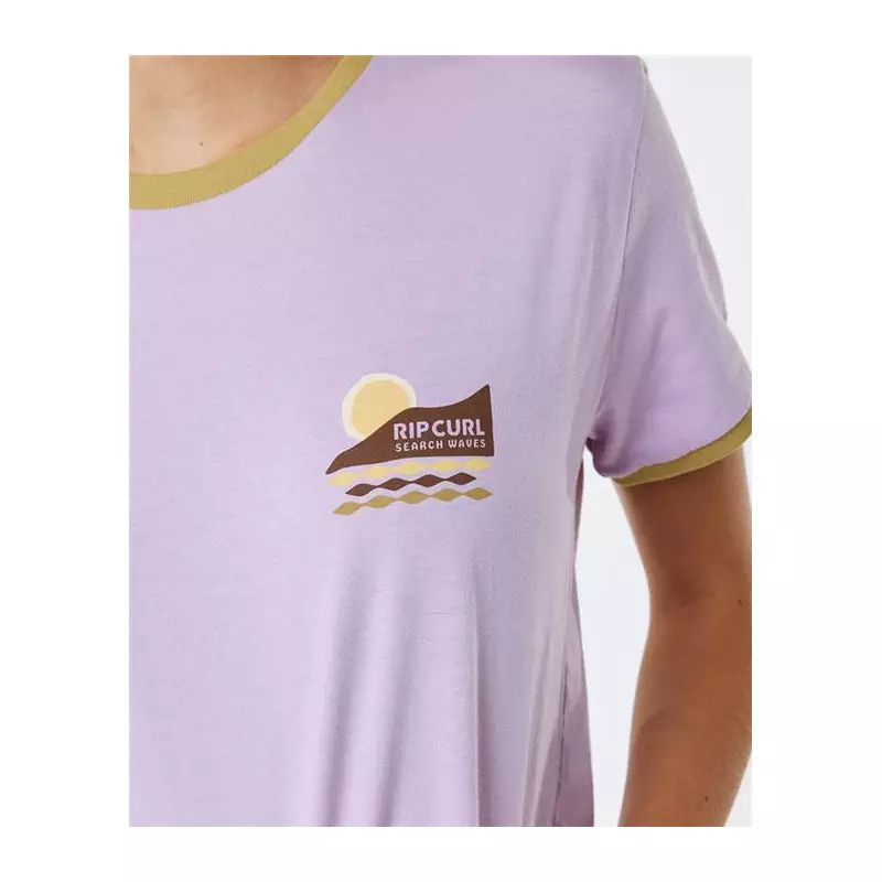 Teeshirt femme RIPCURL Color Block Ringer Tee Lilac