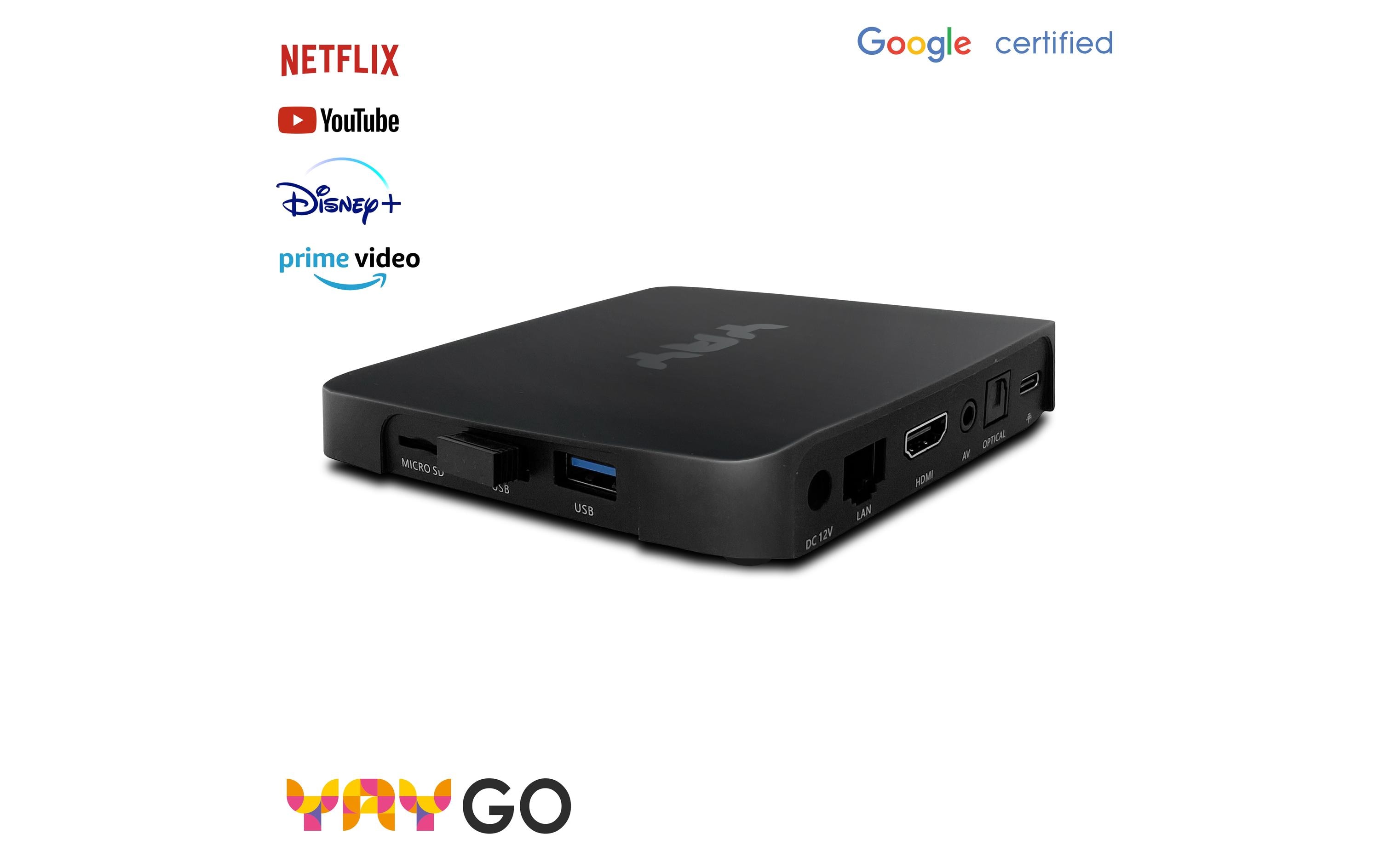 YAY GOHigh End Android TV Streaming Box – Chromecast integriert