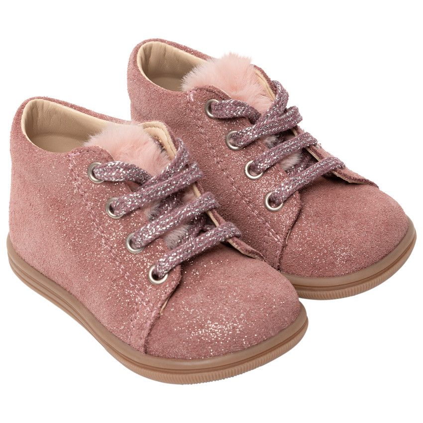 Bottillons en cuir brillant pour bébé fille