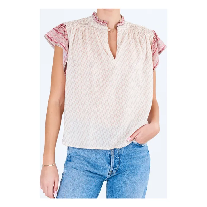 M.A.B.E. Blouse Imprimée Ode | Rose poudré