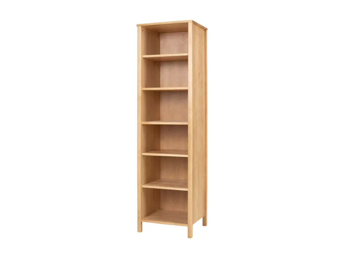 Bibliothèque Prestige I étroite en bois, coloris chêne