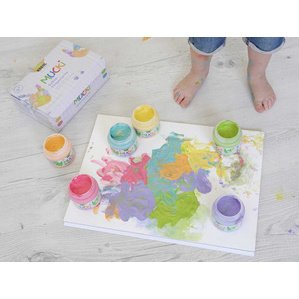 Gouache aux doigts pastel 'MUCKI', 150 ml, set de 6