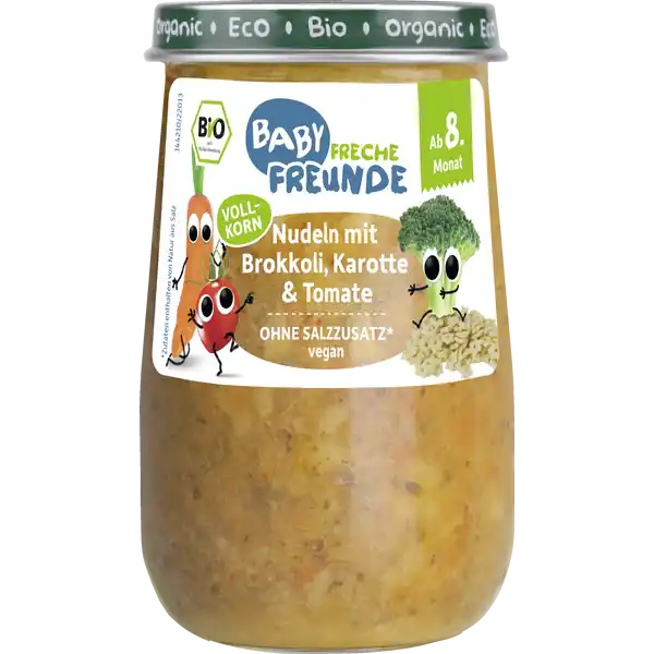 Bio Nudeln mit Brokkoli, Karotte & Tomate