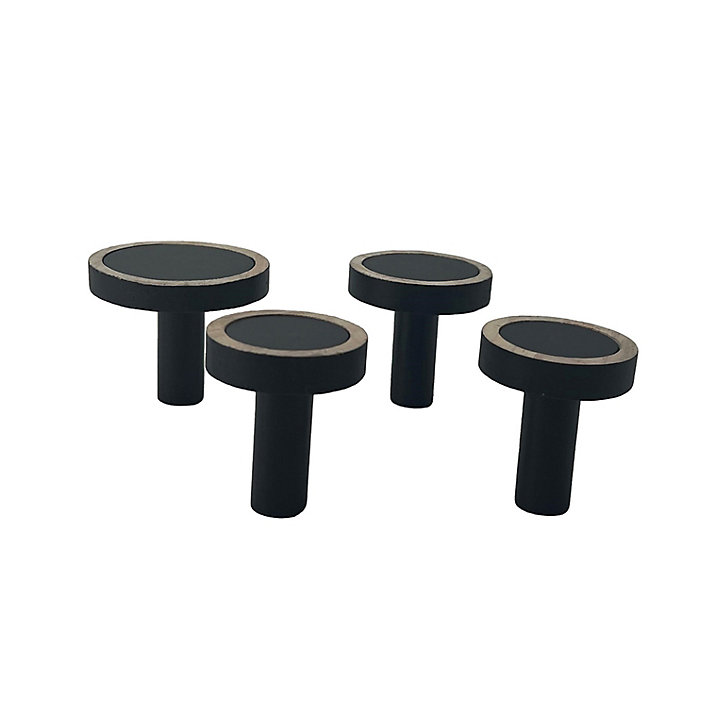 Lot de 4 patères à fixer Erna 4 têtes noir