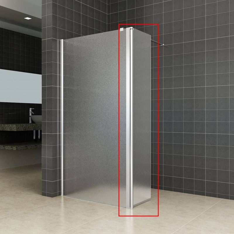 Zijwand - Inloopdouche - 35x200 cm - 10 mm - Nano Mat Glas - Link Of Rechts Scharnierend