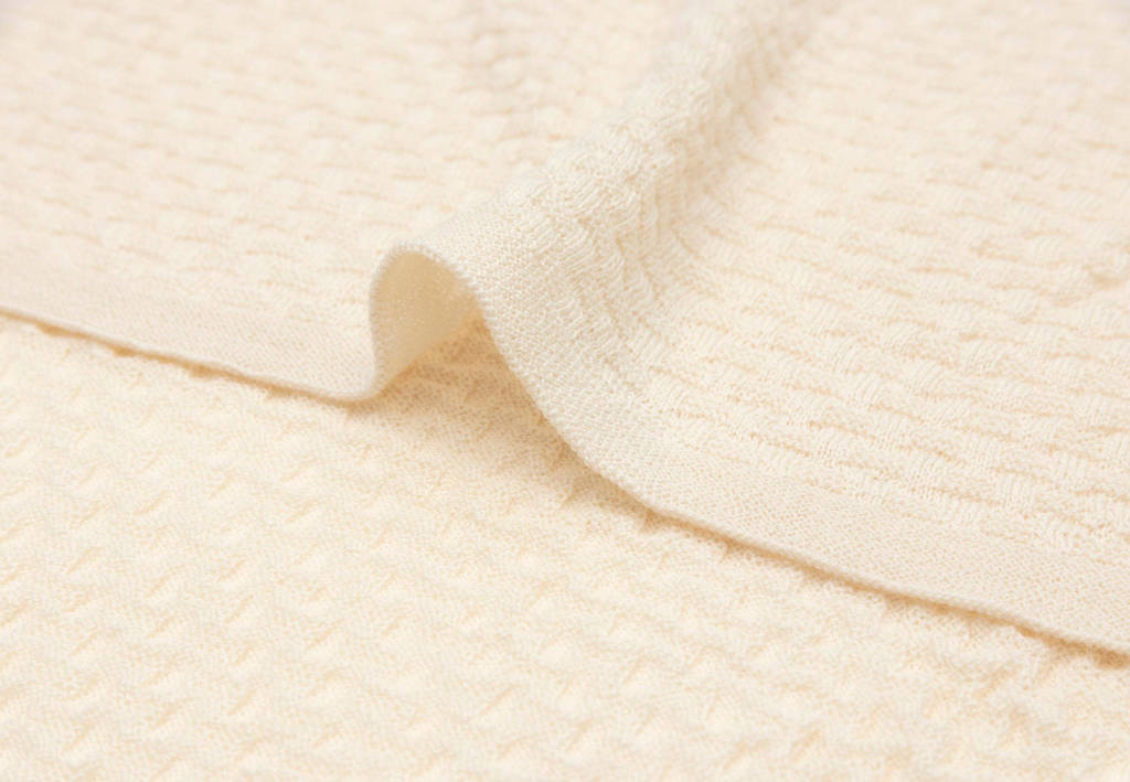 baby ledikantdeken 100x150cm Weave Knit Merino wool - Oatmeal