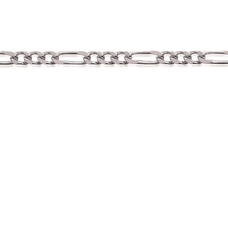 Chaine maillon de cheval argent massif 50 cm, 1 grand maillon-3 petits maillons