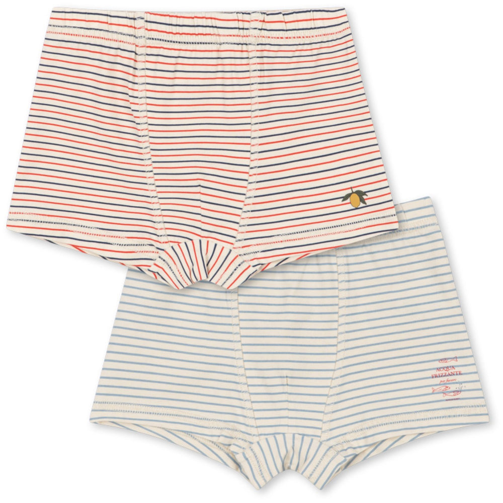 Køb Konges Sløjd Stripe Bluie/Stripe Tricolore Petit Basic 2 Pak Boy Underbukser Gots