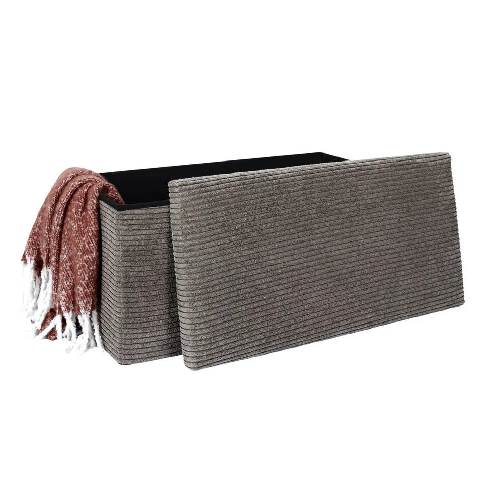 Home Deco Poef - Cocoonen - MDF/polyester - taupe - 76 x 38 cm