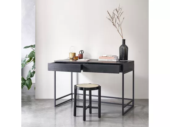 Bureau en pin massif et métal 120 cm