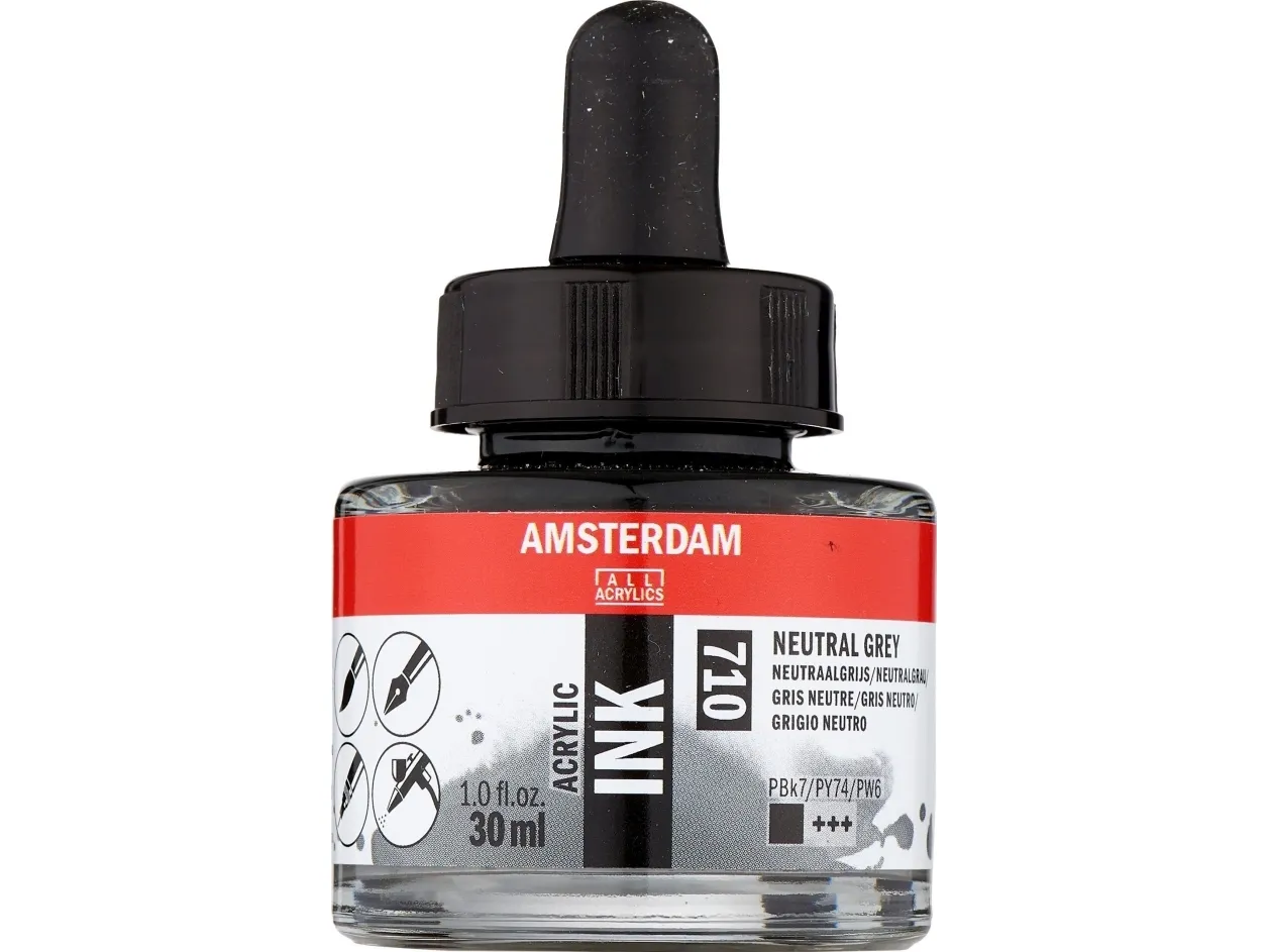 Amsterdam Acrylic Ink Bottle Neutral Grey 710