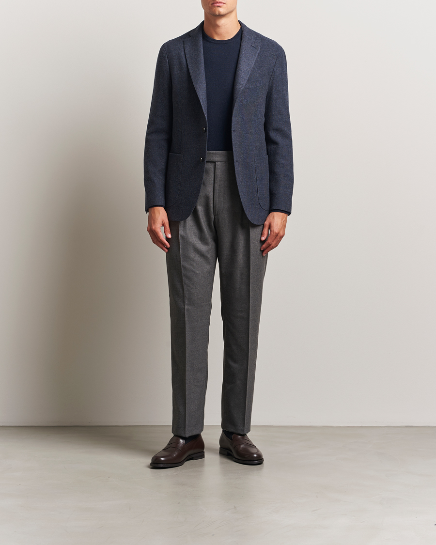 Boglioli K Jacket Cashmere/Wool Twill Blazer Dark Blue