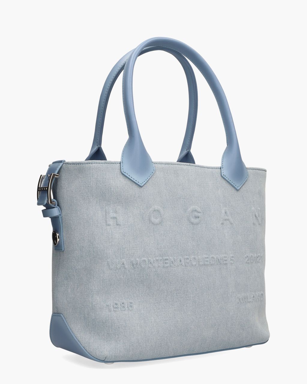 Hogan Script Shopping Bag Medium Jeansblauw Tas