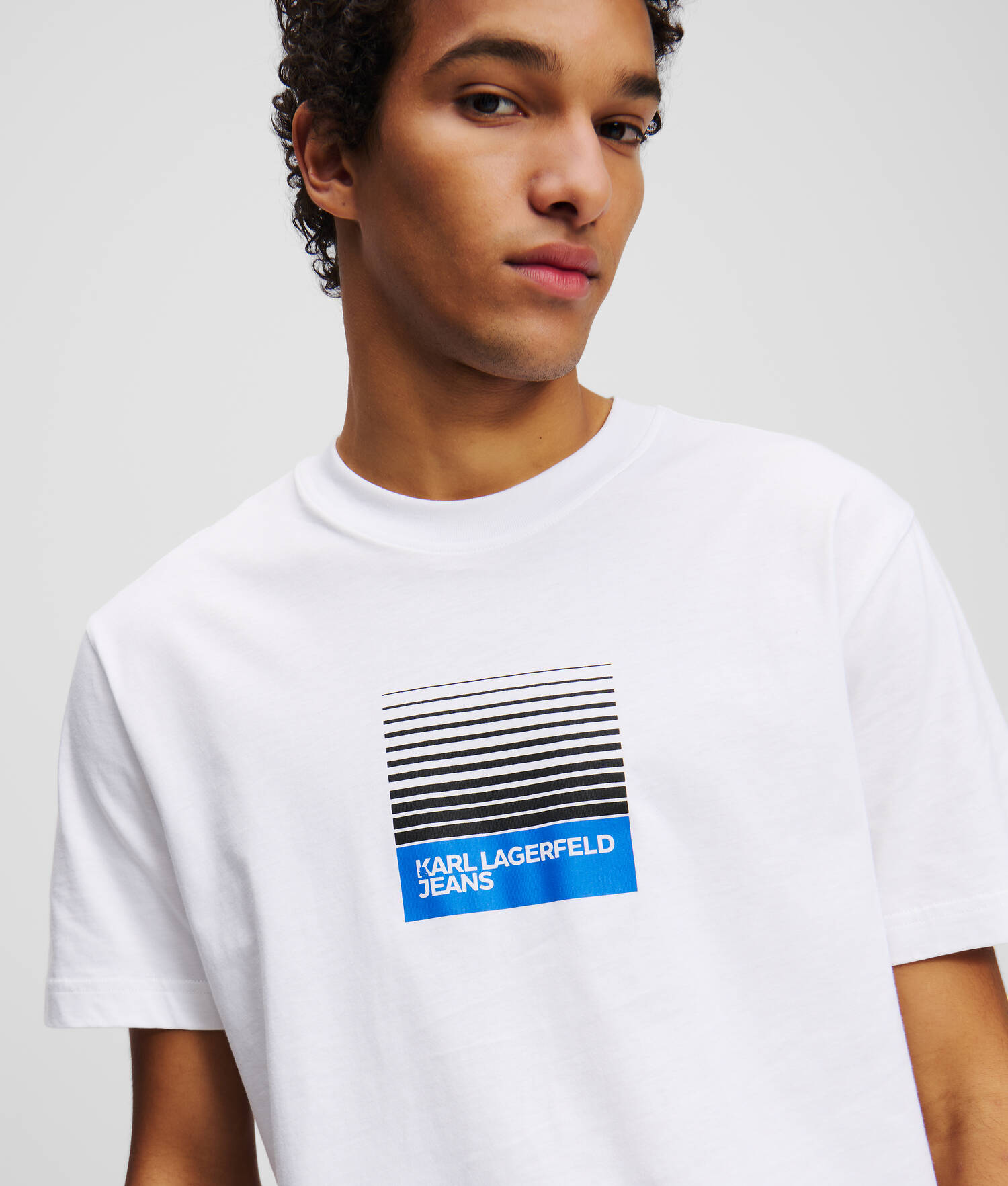 T-SHIRT LOGO ENCADRÉ ESTOMPÉ - Blanc
