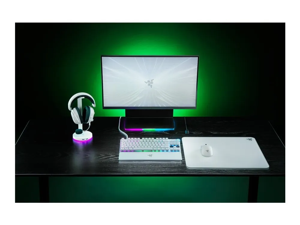 Razer Huntsman V3 Pro Tenkeyless - Tastatur - 80% - TKL - backlit - USB - QWERTY - USA - tastkontakt: Razer Analog Optical Switches (Gen-2) - hvid
