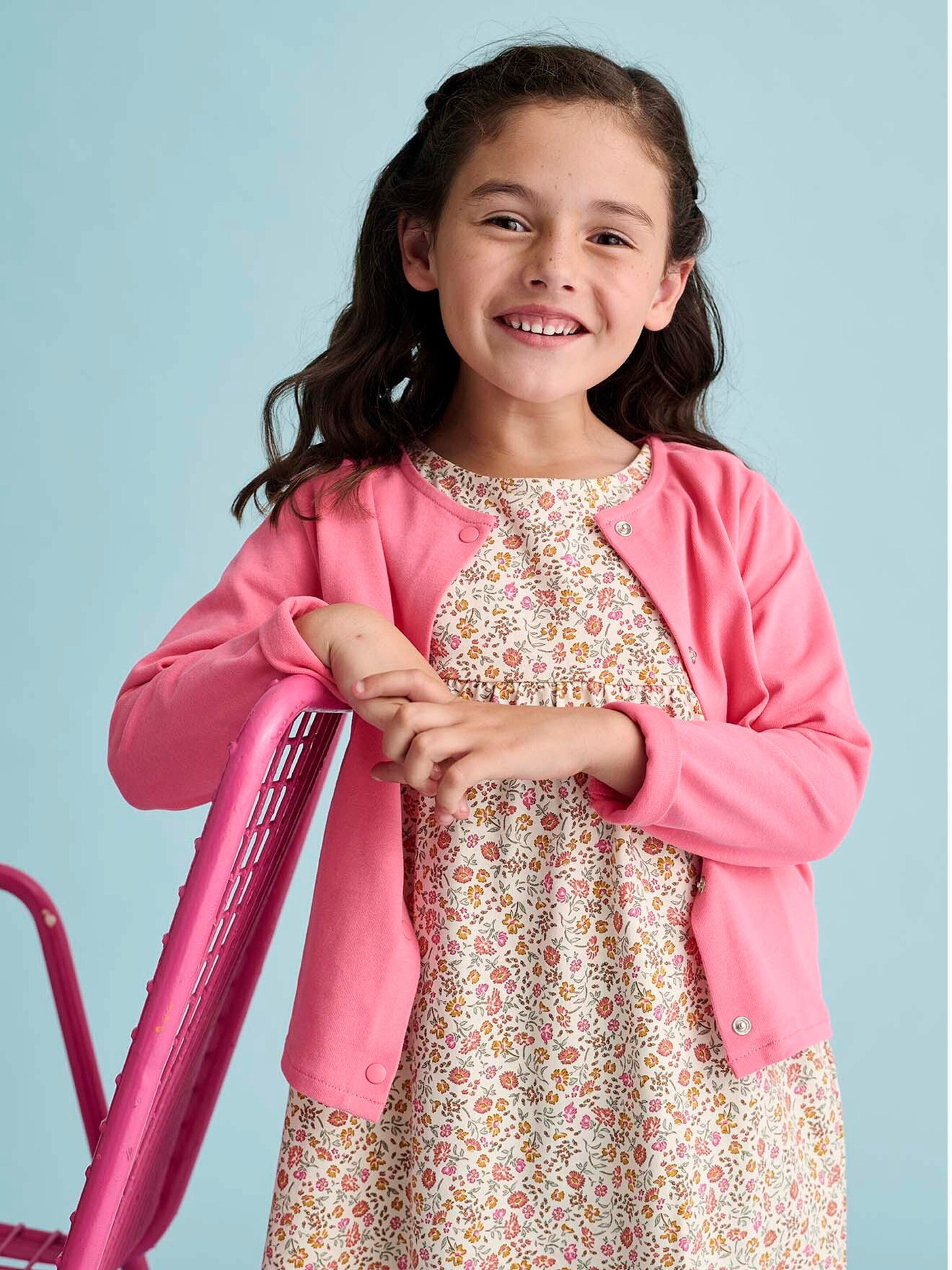 Vertbaudet Mädchen-Set: Kleid + Cardigan rosa