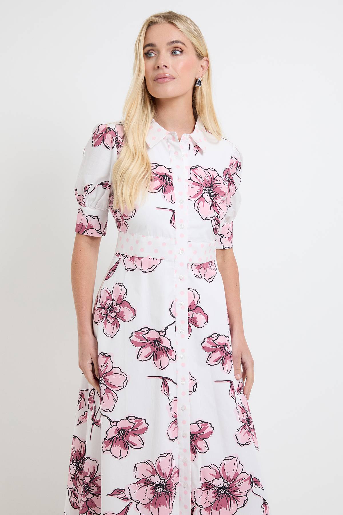Wallis Robe Chemise Florale En Coton D'été Petite