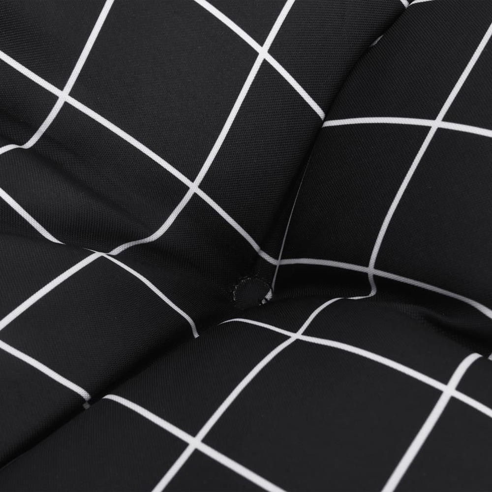 Coussins de palette 2 pcs motif à carreaux noir tissu