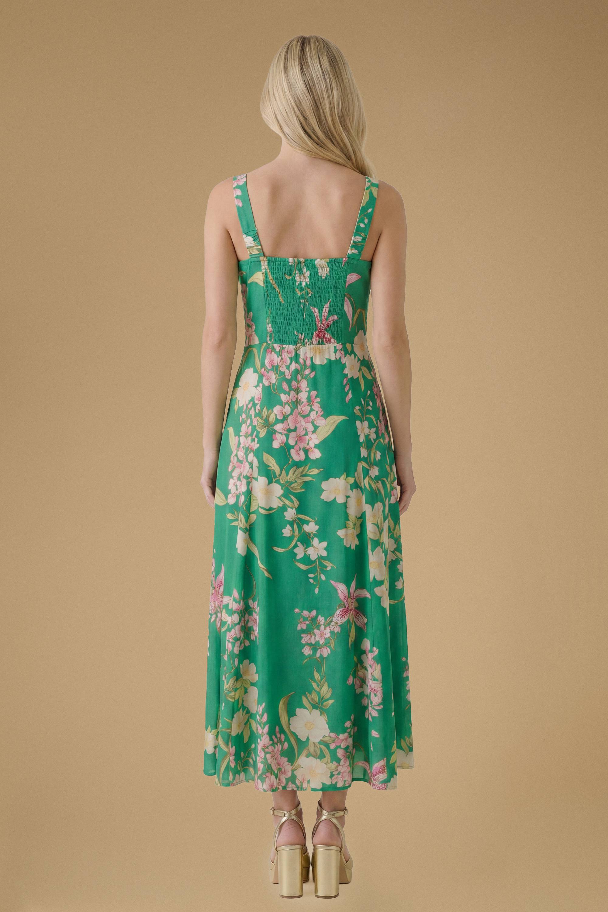 Oasis Robe Mi-longue En Viscose Imprimée À Bustier