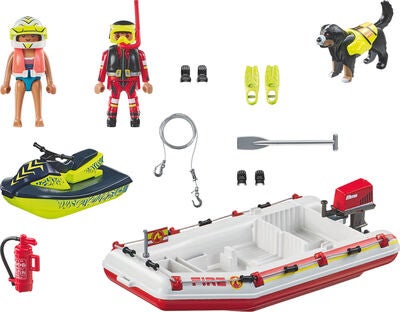 Playmobil 71464 Action Heroes Byggesett Brannbåt med Vannscooter