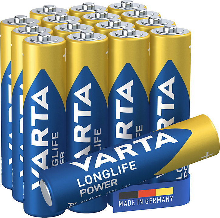 Pile alcaline AAA (LR03) Varta Long-life Power, lot de 16