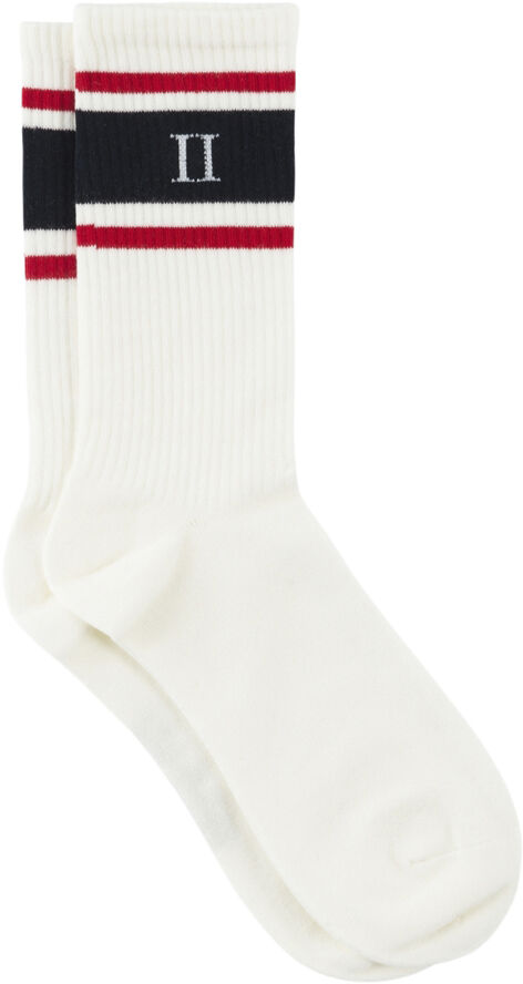 Les Deux William Stripe 2-Pack Socks Råhvid