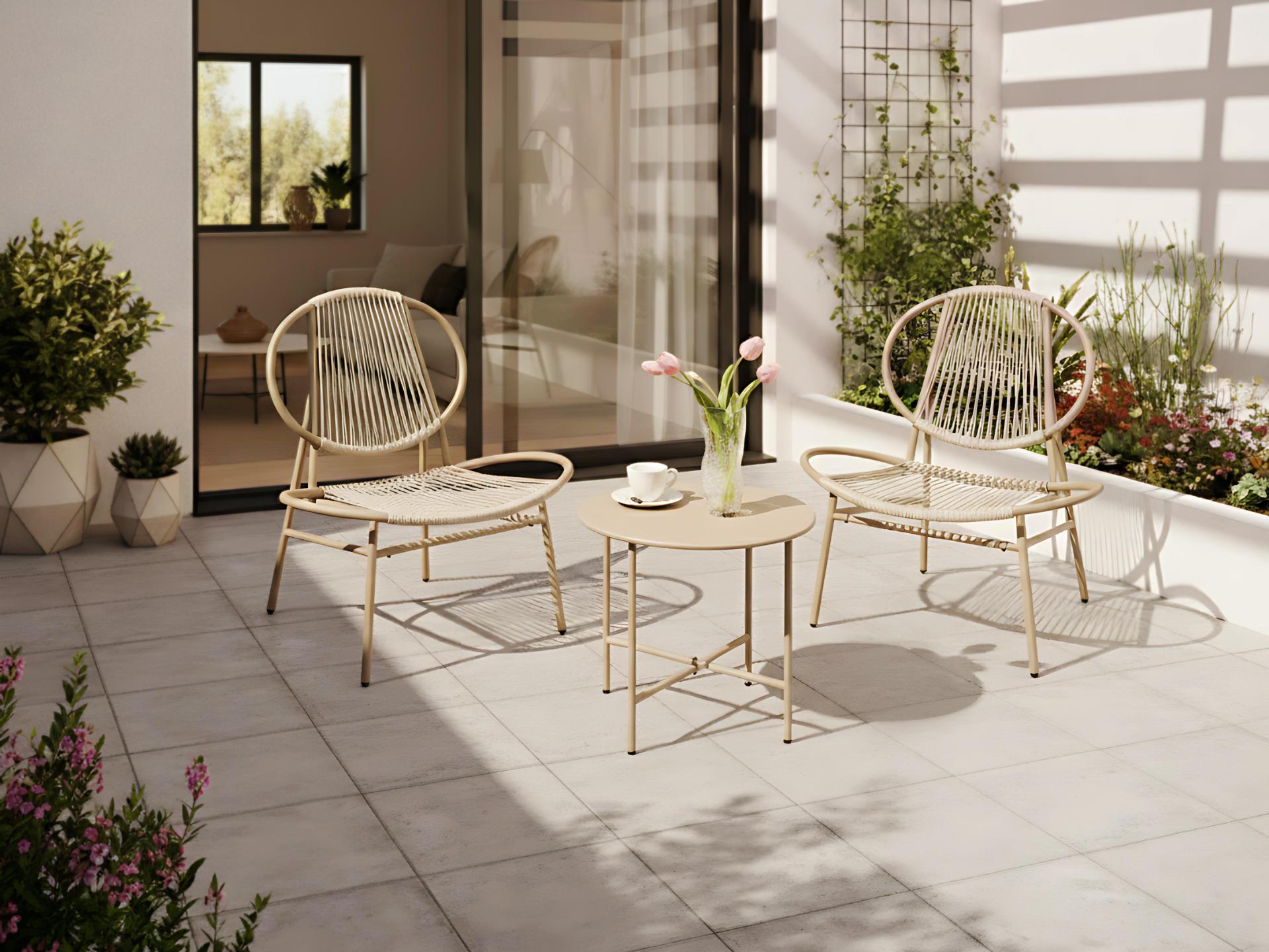 Bistrotafel OVARO 50 cm 50 cm Metaal Beige